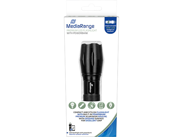 MEDIARANGE LED TASCHENLAMPE MR735 1800mAh Lithium Ionen Akku