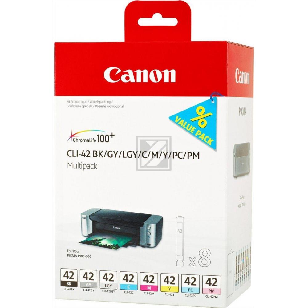 6384B010 CANON CLI42 Nr.42 Pixma Tinte (8) cmyk gy/lg/pc/pm 8x13 ml