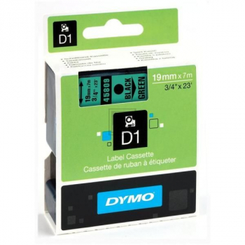 S0720890 DYMO D1 19mm SCHWARZ-GRUEN 45809 Schriftband 7m