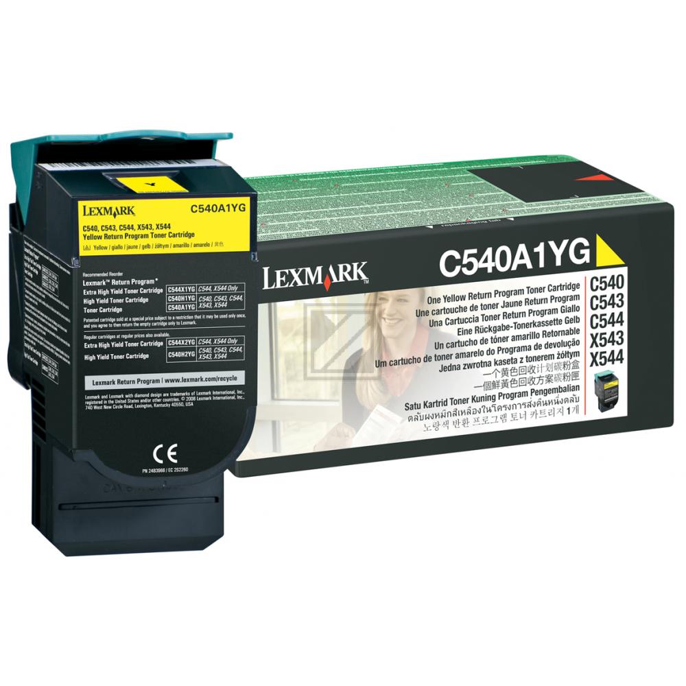 C540A1YG LEXMARK C54x/X54x Toner yellow ST return 1000Seiten