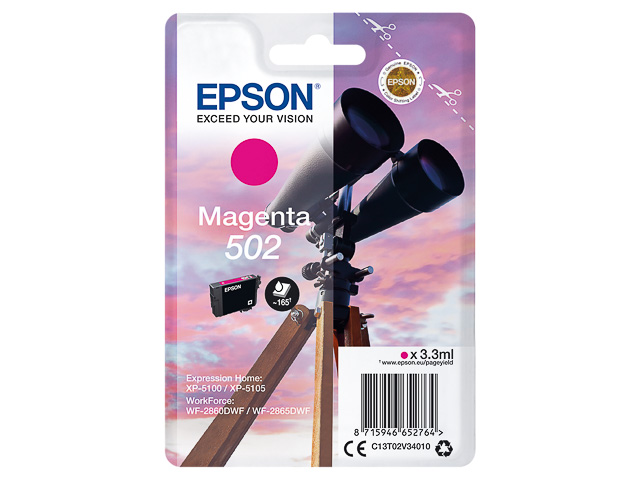 C13T02V34010 EPSON XP5100 TINTE MAG ST 3,3ml 165Seiten Standard Kapazitaet