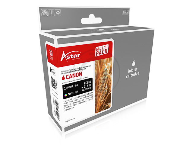AS46240 ASTAR CAN. MP240 TINTE (2) K COL PG512/CL513 1x15/1x13ml o. Fuellstandsa.