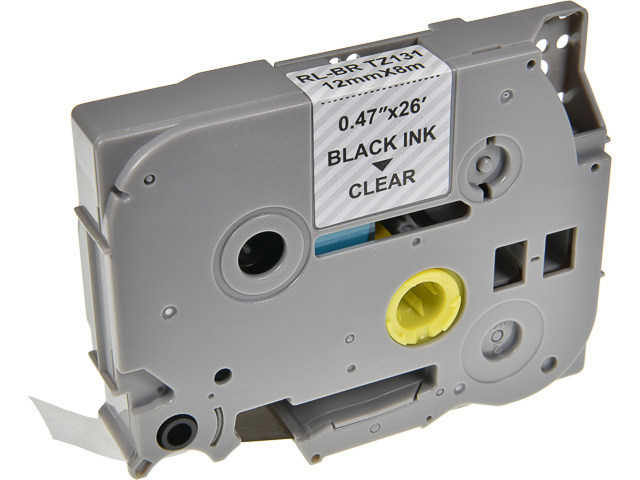 NEUTRAL PTOUCH 12mm KLAR-SCHWARZ TZE131 Schriftband 8m laminiert